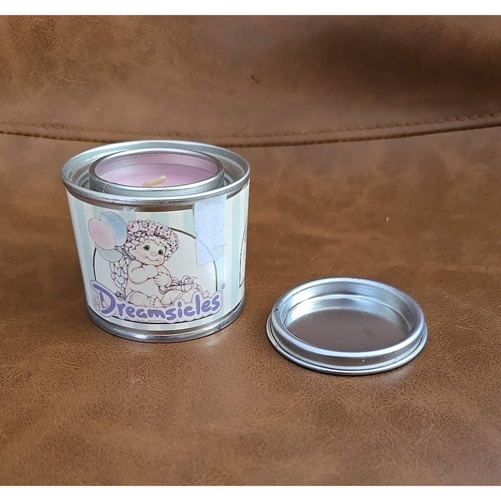 NEW Vintage Dreamsicles Cherub Angel Wick & Tin Plumeria Candle Tin Can 1/4 Pint